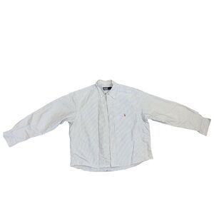 Vintage 90s Polo Ralph Lauren Blue & White Pinstripe Button-Down Shirt